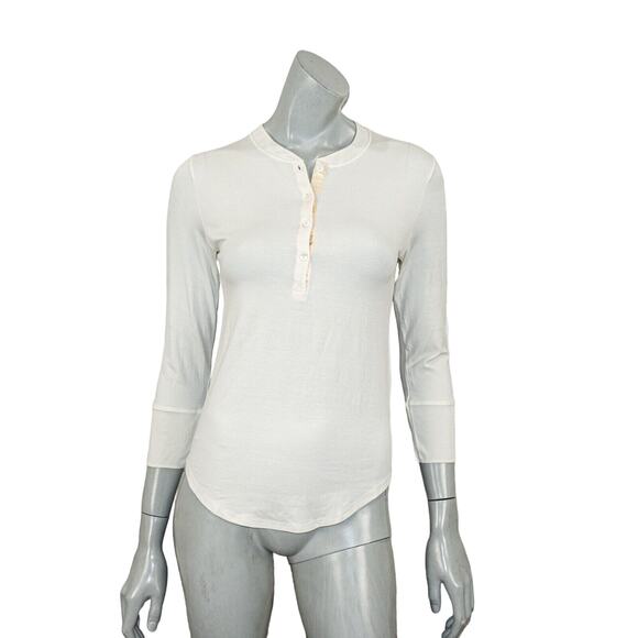 MAJESTIC FILATURES Women's Henely Blouse ivory beige size 3 - Picture 1 of 9